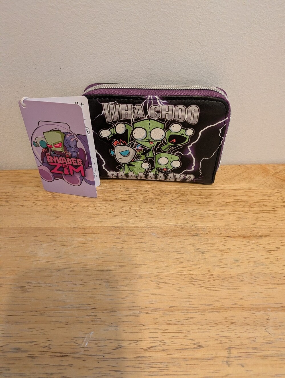 Loungefly Black and Purple Invader Zim Zip Wallet